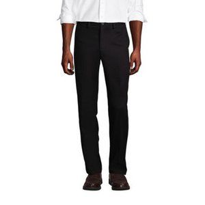 NWT LANDS' END MEN'S‎ NO IRON COMFORT WAIST CHINO PANTS BLACK 42